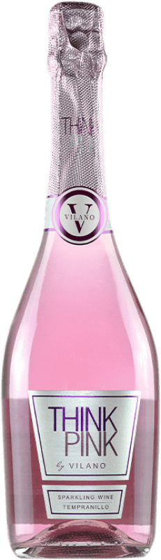 9,95 € 免费送货 | 白起泡酒 Viña Vilano Think Pink Sparkling — 起泡的 西班牙 Tempranillo — 丹魄 75 cl