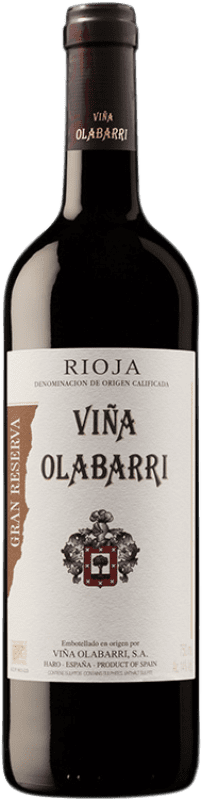 21,95 € Бесплатная доставка | Красное вино Olabarri Гран Резерва D.O.Ca. Rioja Ла-Риоха Испания Tempranillo — Темпранильо, Graciano — Грасиано, Mazuelo — Масуэло Бутылка 75 cl