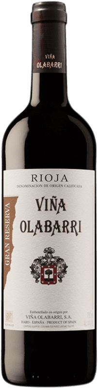 19,95 € Spedizione Gratuita | Vino rosso Olabarri Gran Riserva D.O.Ca. Rioja La Rioja Spagna Tempranillo, Graciano, Mazuelo Bottiglia 75 cl