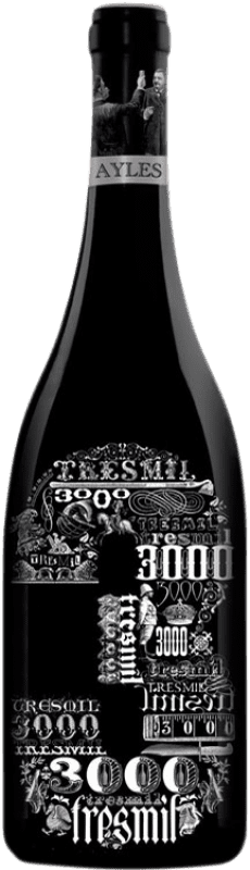 22,95 € Free Shipping | Red wine Pago de Aylés 3 de Tres Mil Aged D.O.P. Vino de Pago Aylés Aragon Spain Merlot, Grenache, Cabernet Sauvignon Bottle 75 cl