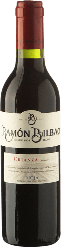 6,95 € Spedizione Gratuita | Vino rosso Ramón Bilbao Crianza D.O.Ca. Rioja La Rioja Spagna Tempranillo Mezza Bottiglia 37 cl