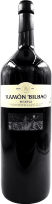 139,95 € 免费送货 | 红酒 Ramón Bilbao 预订 D.O.Ca. Rioja 拉里奥哈 西班牙 Tempranillo, Graciano, Mazuelo, Carignan 特别的瓶子 5 L