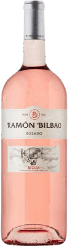 21,95 € Envio grátis | Vinho rosé Ramón Bilbao Jovem D.O.Ca. Rioja La Rioja Espanha Grenache Garrafa Magnum 1,5 L