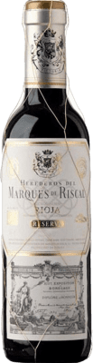 8,95 € 免费送货 | 红酒 Marqués de Riscal 预订 D.O.Ca. Rioja 拉里奥哈 西班牙 Tempranillo, Graciano, Mazuelo, Carignan 小瓶 18 cl