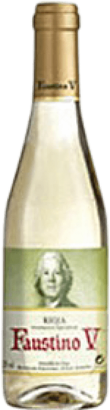 2,95 € Envio grátis | Vinho branco Faustino V Jovem D.O.Ca. Rioja La Rioja Espanha Macabeo Meia Garrafa 37 cl