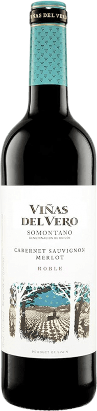 6,95 € Free Shipping | Red wine Viñas del Vero Oak D.O. Somontano Aragon Spain Merlot, Cabernet Sauvignon Bottle 75 cl