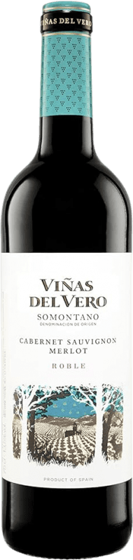 6,95 € Бесплатная доставка | Красное вино Viñas del Vero Дуб D.O. Somontano Арагон Испания Merlot — Мерло, Cabernet Sauvignon — Каберне Совиньон Бутылка 75 cl