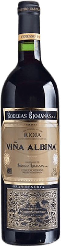 28,95 € Envio grátis | Vinho Tinto Bodegas Riojanas Viña Albina Grande Reserva D.O.Ca. Rioja La Rioja Espanha Tempranillo, Graciano, Mazuelo, Cariñena — Carignan Garrafa Magnum 1,5 L