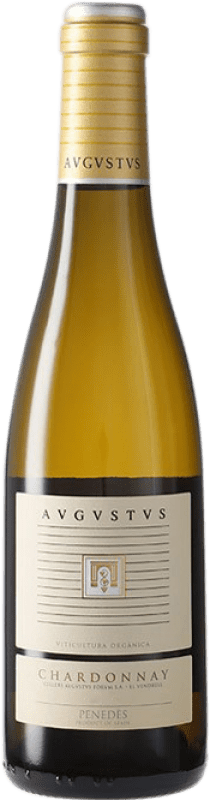 13,95 € Envio grátis | Vinho Branco Augustus Forum Crianza D.O. Penedès Catalunha Espanha Chardonnay Meia Garrafa 37 cl