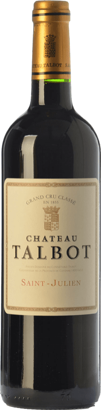 118,95 € 免费送货 | 红酒 Château Talbot 岁 A.O.C. Bordeaux 波尔多 法国 Merlot, Cabernet Sauvignon, Petit Verdot 瓶子 75 cl