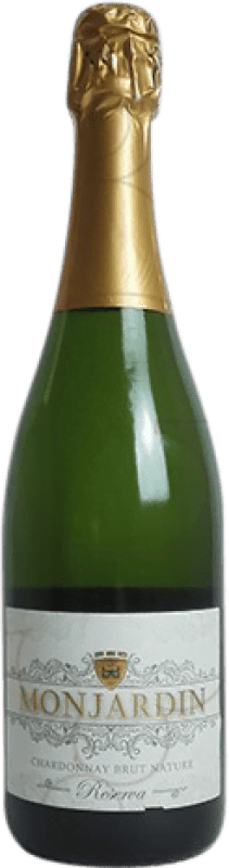 9,95 € Бесплатная доставка | Белое игристое Castillo de Monjardín Природа Брута Молодой Арагон Испания Chardonnay бутылка 75 cl