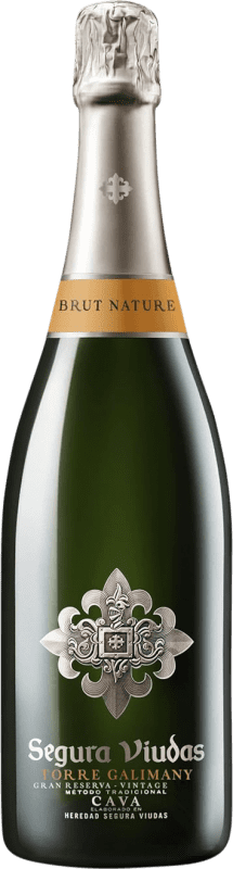 12,95 € Spedizione Gratuita | Spumante Bianco Segura Viudas Torre Galimany Brut Nature Gran Riserva D.O. Cava Catalogna Spagna Macabeo, Xarel·lo, Parellada 75 cl