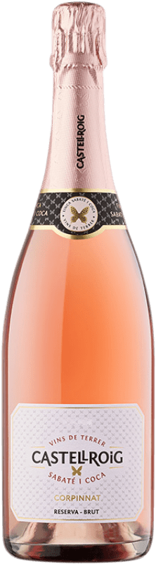 19,95 € Free Shipping | Rosé Sparkling Wine Sabaté i Coca Castellroig Brut Reserve — Aged D.O. Cava Catalonia Spain Trepat Bottle 75 cl