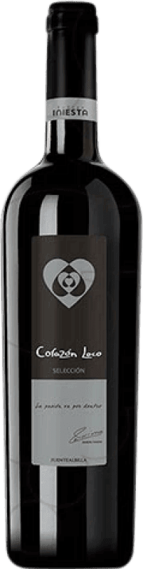 6,95 € Free Shipping | Red Wine Iniesta Corazón Loco Selection Crianza — Aged D.O. Manchuela Castilla la Mancha y Madrid Spain Tempranillo, Syrah — Shiraz, Cabernet Sauvignon, Petit Verdot Bottle 75 cl
