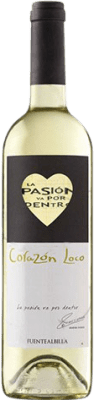 7,95 € Spedizione Gratuita | Vino Bianco Iniesta Corazón Loco Giovane I.G.P. Vino de la Tierra de Castilla Castilla la Mancha y Madrid Spagna Verdejo, Sauvignon 75 cl
