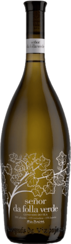 31,95 € Kostenloser Versand | Weißwein Marqués de Vizhoja Señor da Folla Verde Jung D.O. Rías Baixas Galizien Spanien Loureiro, Treixadura, Albariño — Albarinho Magnumflasche 1,5 L