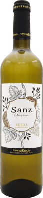 6,95 € Envio grátis | Vinho branco Vinos Sanz Clásico Jovem D.O. Rueda Castela e Leão Espanha Macabeo, Verdejo Garrafa 75 cl