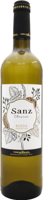 7,95 € Spedizione Gratuita | Vino Bianco Vinos Sanz Classico Giovane D.O. Rueda Castilla y León Spagna Macabeo, Verdejo 75 cl
