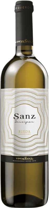 9,95 € Envío gratis | Vino blanco Vinos Sanz Joven D.O. Rueda Castilla y León España Sauvignon Blanca Botella 75 cl