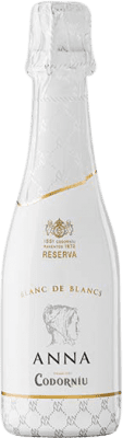 5,95 € Envío gratis | Espumoso Blanco Codorníu Anna Brut Blanc de Blancs Reserva D.O. Cava Cataluña España Macabeo, Xarel·lo, Chardonnay, Parellada Botellín 20 cl