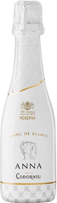 5,95 € 免费送货 | 白起泡酒 Codorníu Anna Blanc de Blancs 香槟 预订 D.O. Cava 加泰罗尼亚 西班牙 Macabeo, Xarel·lo, Chardonnay, Parellada 小瓶 20 cl