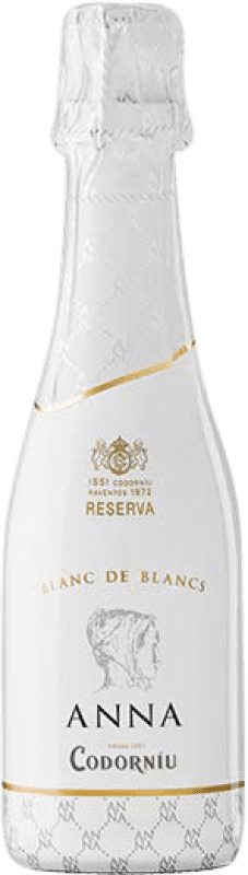 5,95 € Envio grátis | Espumante Branco Codorníu Anna Brut — Bruto Blanc de Blancs Reserva D.O. Cava Catalunha Espanha Macabeo, Xarel·lo, Chardonnay, Parellada Garrafinha 20 cl