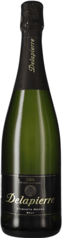 5,95 € Envío gratis | Espumoso blanco Codorníu Delapierre Etiqueta Negra Brut Joven D.O. Cava Cataluña España Macabeo, Xarel·lo, Parellada Botella 75 cl