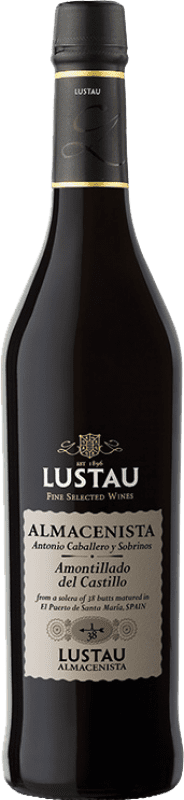 29,95 € Kostenloser Versand | Verstärkter Wein Lustau Almacenista Antonio Caballero y Sobrinos Amontillado del Castillo D.O. Jerez-Xérès-Sherry Andalusien Spanien Palomino Fino Medium Flasche 50 cl