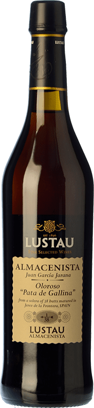 26,95 € 免费送货 | 加强葡萄酒 Lustau Almacenista Juan García Jarana Pata de Gallina Oloroso — 奥洛罗索酒 D.O. Jerez-Xérès-Sherry 安达卢西亚 西班牙 Palomino Fino 中瓶装 50 cl