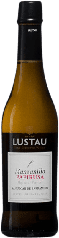 10,95 € Kostenloser Versand | Likörwein Lustau Papirusa D.O. Manzanilla-Sanlúcar de Barrameda Sanlúcar de Barrameda Spanien Palomino Fino Halbflasche 37 cl