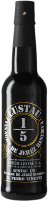 12,95 € 免费送货 | 尖酸刻薄 Lustau 1/5 de Jerez 预订 D.O. Jerez-Xérès-Sherry 安达卢西亚 西班牙 Pedro Ximénez 半瓶 37 cl