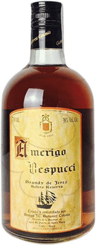 18,95 € Envio grátis | Brandy Conhaque Gutiérrez Colosía Americo Vespucci Espanha Garrafa 70 cl