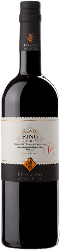 14,95 € Free Shipping | Fortified Wine Fernando de Castilla Dry Classic D.O. Jerez-Xérès-Sherry Andalucía y Extremadura Spain Palomino Fino 75 cl
