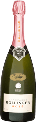 93,95 € Envio grátis | Espumante rosé Bollinger Rosé Brut Grande Reserva A.O.C. Champagne Champagne França Pinot Preto, Chardonnay, Pinot Meunier Garrafa 75 cl