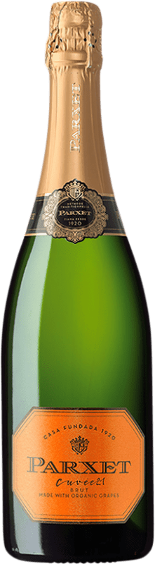 12,95 € 免费送货 | 白起泡酒 Parxet Cuvée 21 Ecológico 香槟 年轻的 D.O. Cava 加泰罗尼亚 西班牙 Macabeo, Parellada, Pansa Blanca 瓶子 75 cl