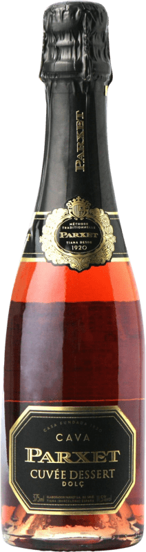 9,95 € Spedizione Gratuita | Spumante rosato Parxet Rosat Cuvée Dessert Dolce D.O. Cava Catalogna Spagna Pinot Nero Mezza Bottiglia 37 cl