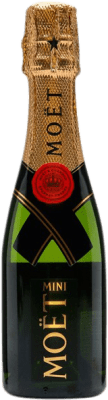 19,95 € Kostenloser Versand | Weißer Sekt Moët & Chandon Imperial Brut Große Reserve A.O.C. Champagne Frankreich Spätburgunder, Chardonnay, Pinot Meunier Kleine Flasche 20 cl