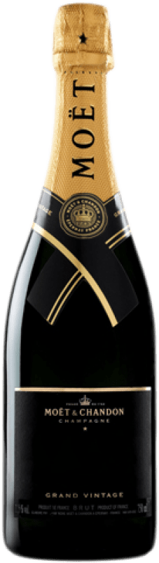 79,95 € Бесплатная доставка | Белое игристое вино Moët & Chandon Grand Brut — брют Vintage Гран Резерва A.O.C. Champagne Франция Pinot Noir — Пино Нуар, Chardonnay — Шардоне, Pinot Meunier — Пино Менье 75 cl