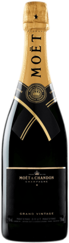 76,95 € Envio grátis | Espumante branco Moët & Chandon Grand Vintage Brut Grande Reserva A.O.C. Champagne França Pinot Preto, Chardonnay, Pinot Meunier Garrafa 75 cl