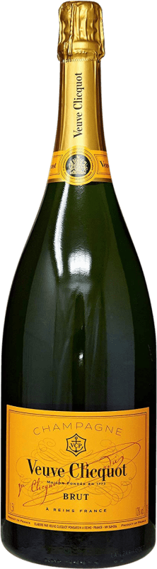 137,95 € Бесплатная доставка | Белое игристое Veuve Clicquot Yellow Label брют Гранд Резерв A.O.C. Champagne шампанское Франция Pinot Black, Chardonnay, Pinot Meunier бутылка Магнум 1,5 L