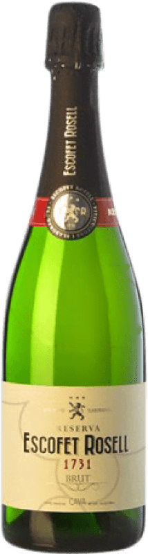 7,95 € Envio grátis | Espumante branco Escofet Rosell Brut Reserva D.O. Cava Catalunha Espanha Macabeo, Xarel·lo, Parellada Garrafa 75 cl