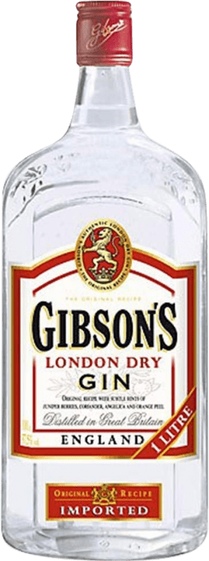 15,95 € Free Shipping | Gin Bardinet Gibson's Gin United Kingdom Bottle 1 L