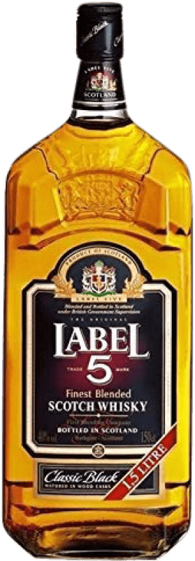 27,95 € Free Shipping | Blended Whisky Bardinet Label United Kingdom 5 Years Magnum Bottle 1,5 L