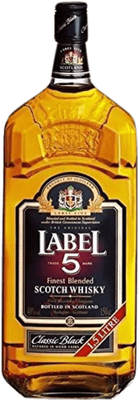 26,95 € Бесплатная доставка | Виски смешанные Bardinet Label Объединенное Королевство 5 Лет бутылка Магнум 1,5 L