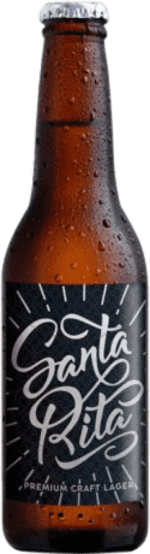2,95 € Envio grátis | Cerveja Barcelona Beer Santa Rita Lager Espanha Garrafa Terço 33 cl