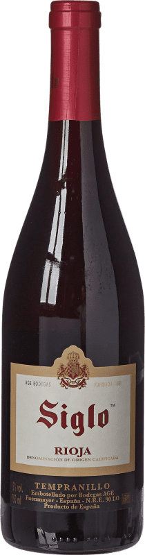 5,95 € 送料無料 | 赤ワイン Manzanos Siglo 若い D.O.Ca. Rioja ラ・リオハ スペイン Tempranillo, Grenache ボトル 75 cl