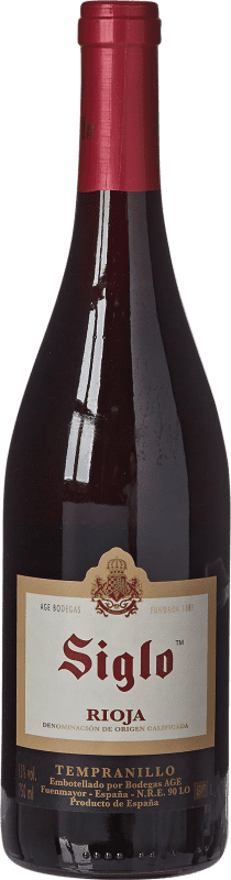 6,95 € Envio grátis | Vinho tinto Manzanos Siglo Jovem D.O.Ca. Rioja La Rioja Espanha Tempranillo, Grenache Garrafa 75 cl