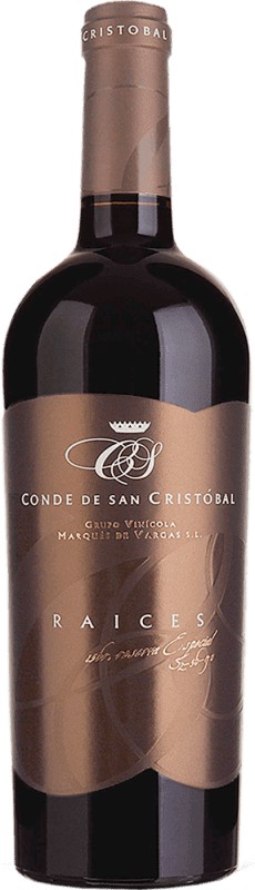 36,95 € Бесплатная доставка | Красное вино Conde de San Cristóbal Raices D.O. Ribera del Duero Кастилия-Леон Испания Tempranillo — Темпранильо, Merlot — Мерло, Cabernet Sauvignon — Каберне Совиньон 75 cl