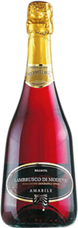 5,95 € Spedizione Gratuita | Spumante rosato Caldirola Bellavita D.O.C. Lambrusco di Sorbara Italia Lambrusco Bottiglia 75 cl