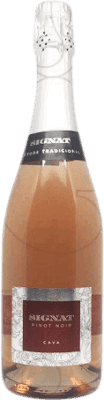 10,95 € Envio grátis | Espumante Rosé Caves Signat Brut — Bruto Rosé Jovem D.O. Cava Catalunha Espanha Pinot Noir Garrafa 75 cl